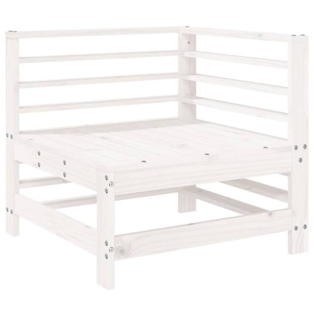 Berkfield Home Beautiful Garden Corner Sofas 2 pcs White Solid Wood Pine - image 1