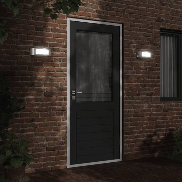 Berkfield Home Outdoor Wall Lights 2pcs Silver Stainless Steel - image 1