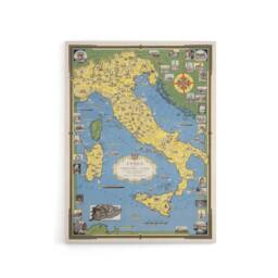 "Artery8 Ernest D Chase Italy Map With Vatican City Canvas Wall Art Print in Blue - Size: W18"" x H24""" - thumbnail 1