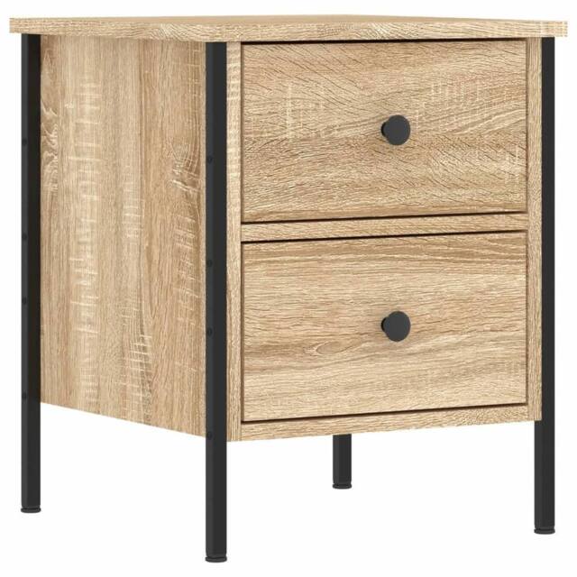 Berkfield Home Bedside Cabinet Sonoma Oak 40x42x50 cm Engineered Wood in Light Tan - Size: 40 x 42 x 50 cm - image 1