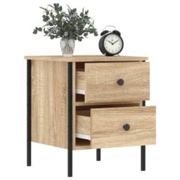 Berkfield Home Bedside Cabinet Sonoma Oak 40x42x50 cm Engineered Wood in Light Tan - Size: 40 x 42 x 50 cm - thumbnail 4