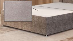 Somnior Chambery Divan Bed Frame with Floor Standing Headboard Tweed Fabric in Brown - Size: Single - thumbnail 4