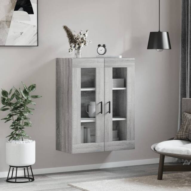 Berkfield Home Wall Mounted Cabinet Grey Sonoma 69.5x34x90 cm - image 1