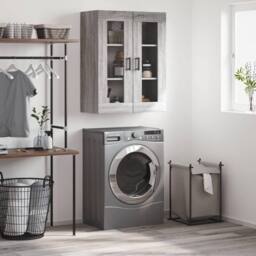 Berkfield Home Wall Mounted Cabinet Grey Sonoma 69.5x34x90 cm - thumbnail 2