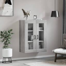 Berkfield Home Wall Mounted Cabinet Grey Sonoma 69.5x34x90 cm - thumbnail 1