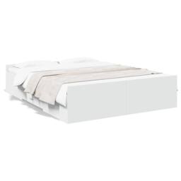 Berkfield Home Bed Frame with Drawers without Mattress White 150x200 cm King Size - thumbnail 1