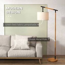 EONLION Floor Lamp with 350 Degree Rotating Lampshade in Brown - thumbnail 5