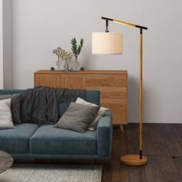 EONLION Floor Lamp with 350 Degree Rotating Lampshade in Brown