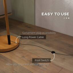 EONLION Floor Lamp with 350 Degree Rotating Lampshade in Brown - thumbnail 3