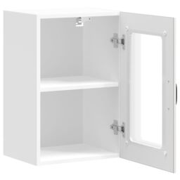 Berkfield Home Kitchen Wall Cabinet with Glass Door Lucca High Gloss White - thumbnail 6