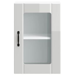 Berkfield Home Kitchen Wall Cabinet with Glass Door Lucca High Gloss White - thumbnail 5