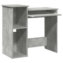 Berkfield Home Desk with Shelves Concrete Grey 84x40x78 cm Engineered Wood - Size: 84 x 40 x 78 cm - thumbnail 4