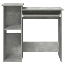 Berkfield Home Desk with Shelves Concrete Grey 84x40x78 cm Engineered Wood - Size: 84 x 40 x 78 cm - thumbnail 5