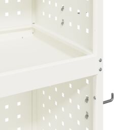 Berkfield Home Tool Trolley with Shelf with Wheel with Storage Manual White 65 x 35 x 111 cm Metal - thumbnail 8