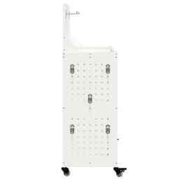 Berkfield Home Tool Trolley with Shelf with Wheel with Storage Manual White 65 x 35 x 111 cm Metal - thumbnail 6