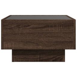 Berkfield Home Coffee Table with LED Brown Oak 50x50x30 cm Engineered Wood - Size: 50 x 50 x 30 cm - thumbnail 6