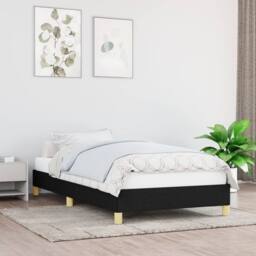 Berkfield Home Durable Bed Frame Black 90x190 cm Single Fabric - thumbnail 2