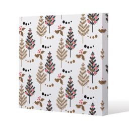 Benjamin Tate Design Christmas Tree, Holly leaf pattern (Canvas Print) / 77 x 77 x 4cm in Natural - Size: 77 x 77 x 4 cm - thumbnail 1