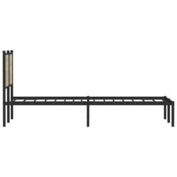 Berkfield Home Metal Bed Frame without Mattress Sonoma Oak 120x200 cm in Black - Size: Small Double - thumbnail 6
