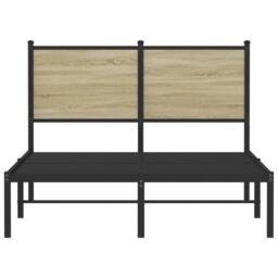 Berkfield Home Metal Bed Frame without Mattress Sonoma Oak 120x200 cm in Black - Size: Small Double - thumbnail 5
