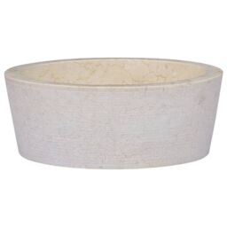 Berkfield Home Sink Cream √ò40x15 cm Marble - Size: 40x15 cm