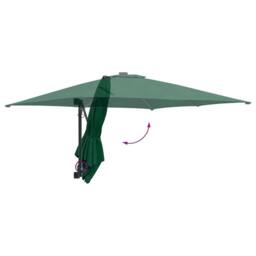 Berkfield Home Patio Umbrella Green Polyester 300 cm x 300 cm Collapsible - thumbnail 8