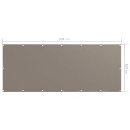 Berkfield Home Balcony Screen Taupe 120x300 cm Oxford Fabric in Beige - thumbnail 5