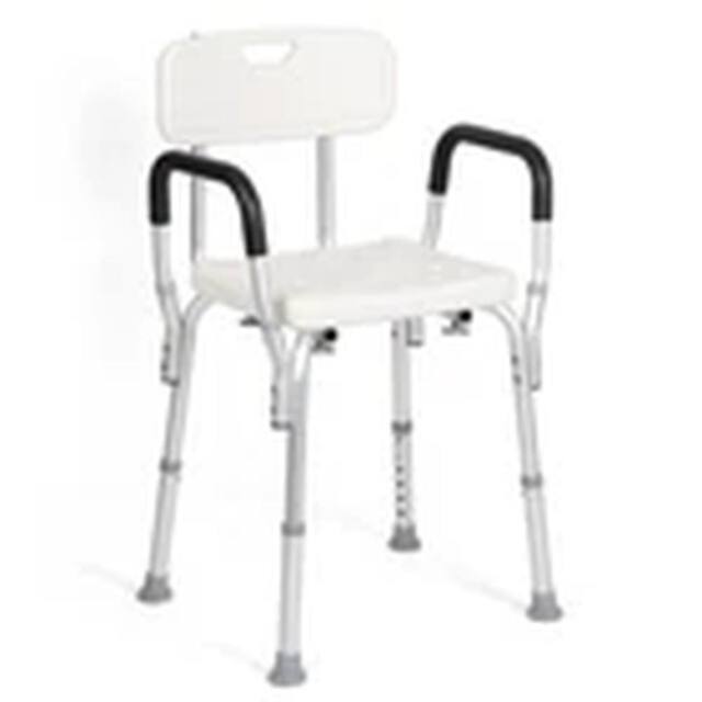 Kelvenix Non-Slip Shower Chair Armchair Bath Stool Elderly Disabled in White - image 1
