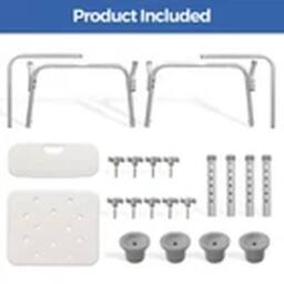 Kelvenix Non-Slip Shower Chair Armchair Bath Stool Elderly Disabled in White - thumbnail 3