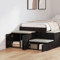 Berkfield Home Storage Cabinet Black 127x41x40 cm Engineered Wood - Size: 127 x 41 x 40 cm - thumbnail 4