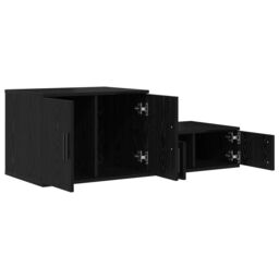 Berkfield Home Storage Cabinet Black 127x41x40 cm Engineered Wood - Size: 127 x 41 x 40 cm - thumbnail 6