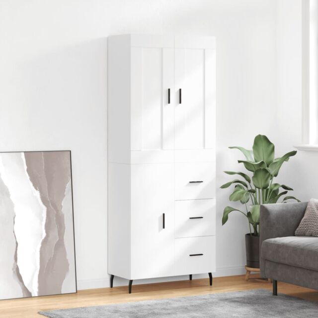 Berkfield Home Highboard White 69.5x34x180 cm Engineered Wood - image 1