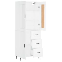Berkfield Home Highboard White 69.5x34x180 cm Engineered Wood - thumbnail 4