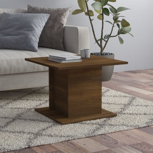 Berkfield Home Coffee Table Brown Oak 55.5x55.5x40 cm Engineered Wood - image 1