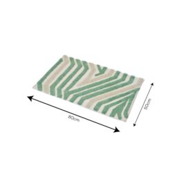 Showerdrape Barbican 100% Cotton Blue Anti-Slip Bath Mat 800 x 500mm in Green - thumbnail 2