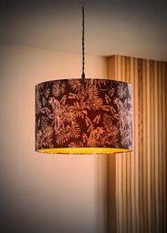 ValueLights Ariella Black Animal Print with Gold Inner Drum Easy Fit Lamp Shade - thumbnail 2