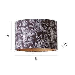 ValueLights Ariella Black Animal Print with Gold Inner Drum Easy Fit Lamp Shade - thumbnail 7