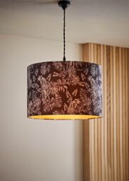 ValueLights Ariella Black Animal Print with Gold Inner Drum Easy Fit Lamp Shade