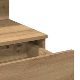 Berkfield Home Dressing Table with LED Artisan Oak 100x40x130 cm in Brown - Size: 100 x 40 x 130 cm - thumbnail 8