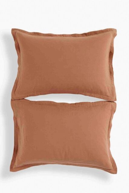 CHRISTY Double Layered Relaxed Retreat Luxury Cotton King Pillowcase Pair in Terracotta - image 1