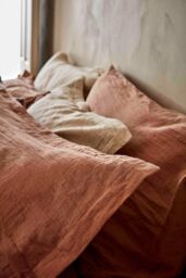 CHRISTY Double Layered Relaxed Retreat Luxury Cotton King Pillowcase Pair in Terracotta - thumbnail 2