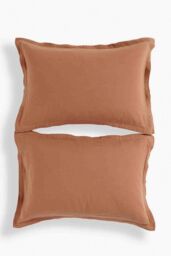 CHRISTY Double Layered Relaxed Retreat Luxury Cotton King Pillowcase Pair in Terracotta - thumbnail 1