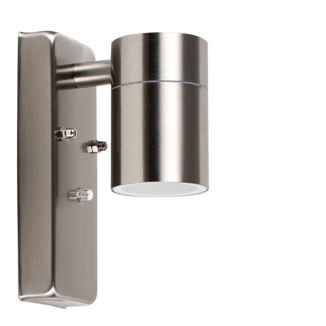 ValueLights Barrow Dusk/Dawn Silver IP44 Outdoor Wall Downlight with 5w LED Bulb - image 1
