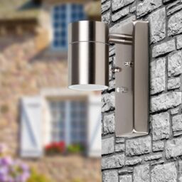 ValueLights Barrow Dusk/Dawn Silver IP44 Outdoor Wall Downlight with 5w LED Bulb - thumbnail 5