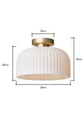 BHS Lighting Binita Ribbed Glass Flush Ceiling Light in Metallic Gold - thumbnail 5