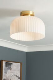 BHS Lighting Binita Ribbed Glass Flush Ceiling Light in Metallic Gold - thumbnail 4