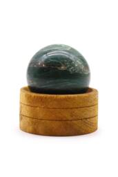 KDMD Indian Jade Gemstone Sphere 50mm with Stand for Decor & Spirituality in Dark Green - thumbnail 1