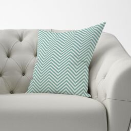 Warren Reed - Designer Geometric Chevron Pattern Cushions in Green - Size: 45 cm x 45 cm - thumbnail 3