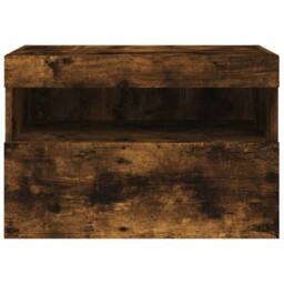 Berkfield Home TV Wall Cabinet with LED Lights Smoked Oak 60x30x40 cm in Brown - Size: 60 x 30 x 40 cm - thumbnail 9