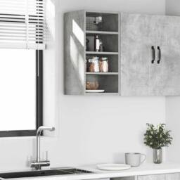 Berkfield Home Hanging Cabinet Concrete Grey 30x29.5x60 cm Engineered Wood - thumbnail 3
